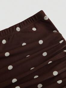 Sweetra Damen 2-teiliges Set: Spaghettiträger-Cowl-Neck-Pullover-Camisole-Top & figurbetonter Rock mit Polka-Dot-Blumenmuster und Meerjungfrauen-Saum, eleganter Vintage-Urlaubsstil - Kaffeebraun - Übersicht 16