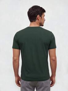 TekDrob Anti-Odor Regular T-Shirt With Crew Neck - Green - View 3