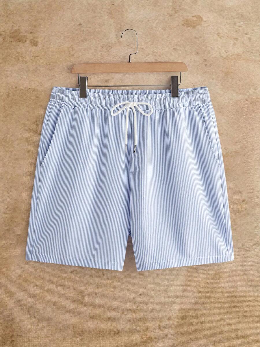 HIMLAND 男士大尺碼夏季休閒條紋短褲 - 彩色 - 查看 1
