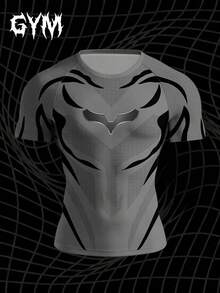 GymBeat Men's Colorblock Print Short Sleeve Slim Fit Sports T-Shirt - Multicolor - View 3