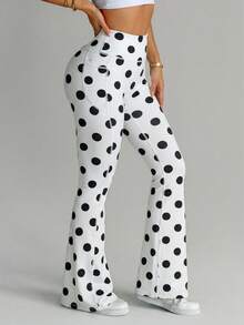 Velisys Velisys Seamed Colorful Leopard Print Flared Pants (With Pockets) - Multicolor - View 7