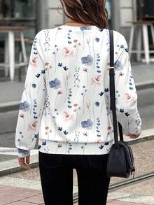 EMERY ROSE 女款休閒優雅花卉衛衣，適合秋冬/夏季，街頭風，適用於日常通勤、約會、聚會、派對、婚禮、海灘、畢業典禮、優雅、休閒、外出、Y2K、音樂節、假期、返校 - 彩色 - 查看 2