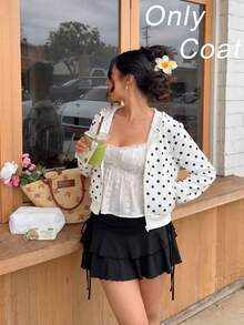 SHEIN MOD 女款休閒波點印花運動衫 - 黑與白 - 查看 2