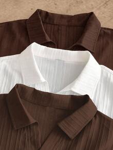HIMLAND 3pcs/Pack Summer Men's Minimalist Ice Silk Feel Short Sleeve Polo Shirts - Multicolor - View 6