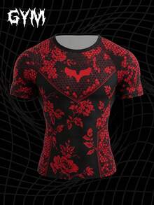 GymBeat Men's Floral Print Casual Fitness Sports T-Shirt, Gym - Multicolor - View 3