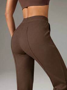 OutZeal Women Sports Pants Gym Workout Knitted Joggers Active Bottoms - Khaki - View 9