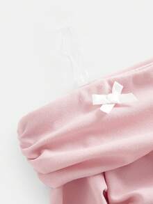 SHEIN Young Girl Casual Fairy Princess Elegant High-End Street Style Solid Color Fitted A-Line Dress, Pink, Suitable For Weddings, Parties, Autumn - Multicolor - View 5