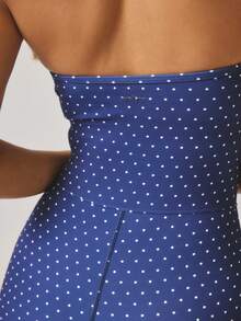 Aralina Plaid Gingham Cropped Cami Top & High-Waisted Shorts Workout Set Gym Summer Casual World Cup Fan Outfit - Blue and White - View 5