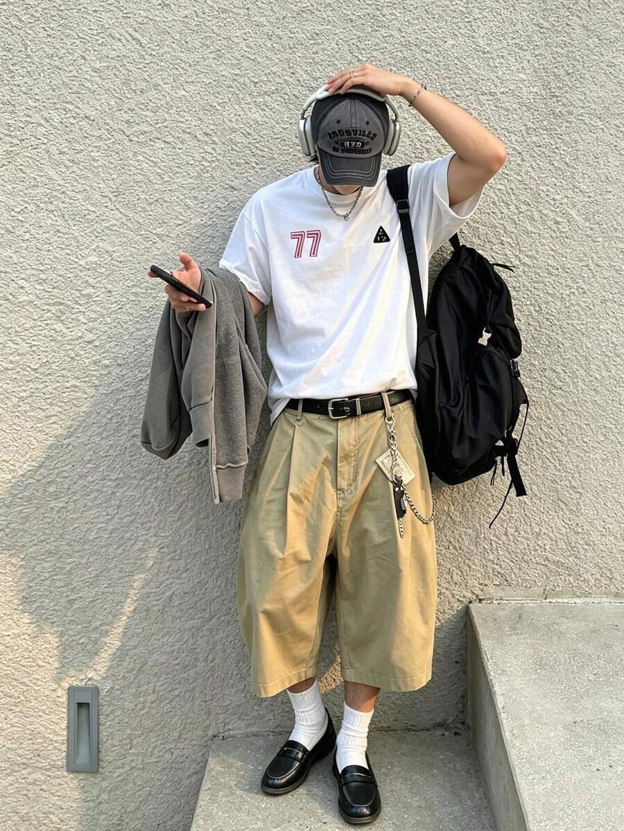Resyla Men 男士新款印花圖案短袖T恤,百搭舒適,適合夏季 - 彩色 - 查看 1