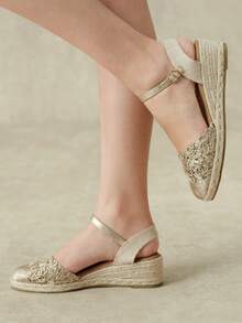 Styleloop Zapatos de cuña & plataforma para mujer - Dorado - Ver 3