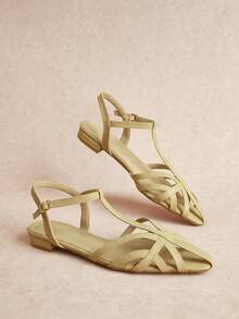 Rosivie Women's Casual Buckle Design Flat Sandals For Daily Wear Summer Shoes - Khaki - View 4