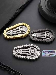 Stress Relief Finger Chain, Gear Sprocket, Chain, Finger Spinner, Mechanical Pressure Relief Tool - Multicolor - View 1