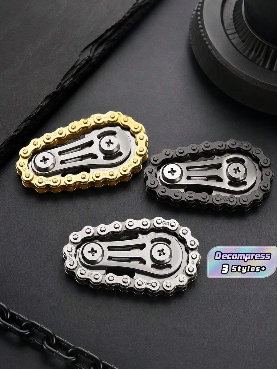 Stress Relief Finger Chain, Gear Sprocket, Chain, Finger Spinner, Mechanical Pressure Relief Tool - Multicolor - View 1