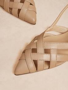 Rosivie Women's Woven Hollow Pointed Toe Fashion Versatile Flat Sandals - Apricot pink - View 4
