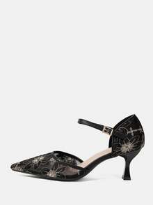 CUCCOO HITCHD Women's Gauze Net Shoes - Fine embroidery mesh black - View 2