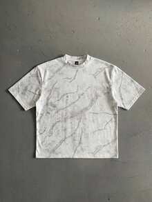 Manfinity ZONE917 Men Marble Print Short Sleeve Tee - Grey - View 1