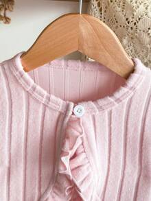SHEIN Elladie kids 女嬰春夏紋理布料舒適百搭休閒夾克 - 粉色 - 查看 5