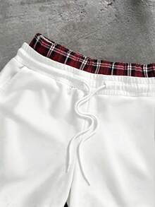 PAVTROS Men's Drawstring Waist Pocket Casual Versatile Daily Travel Shorts - White - View 4