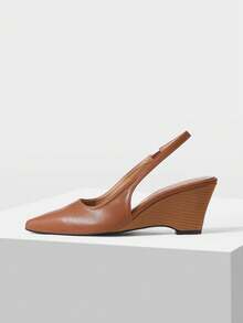 Mnmlis Women's Wedge Heel Platform Shoes - Brown - View 3