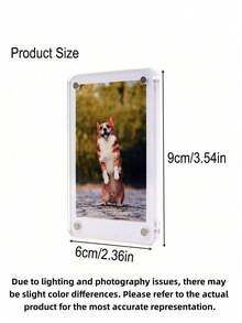 Khung nam châm tủ lạnh Acrylic, Khung ảnh nam châm hai mặt trong suốt, Khung trưng bày, Phù hợp với Fujifilm, 2,36 X 3,54 inch - trắng - Xem 3