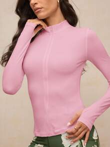 Activina 女款休閒百搭拉鍊長袖運動夾克 - 粉色 - 查看 6
