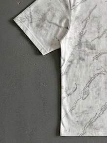 Manfinity ZONE917 Men Marble Print Short Sleeve Tee - Grey - View 5