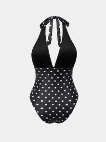 Swim Oasis Sunner Vacation 優雅浪漫海星裝飾連身泳衣高級套裝 - 黑與白 - 查看 5