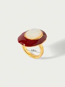 Glisma Resin Personalized Niche Light Luxury Ring,Premium/Old Money/Classy,Sexy/Vintage - Crimson - White Shell - View 7