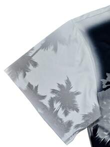 Gym Rark Camiseta de cuello redondo con estampado de árbol de coco para hombres, casual, para uso diario, viajes y deportes - Multicolor - Ver 4