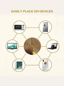Teckwe 1 Piece EMF Protection Phone Sticker Ultra Thin Self Adhesive Removable No Residue Electromagnetic Interference Compact Round Chip Simple Solid Color Universal Compatible With All Smartphones Tablets Laptops For Daily Office Gadget Accessories - View 3