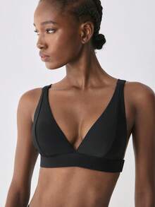 YARNWELL Women's Adjustable Strap Triangle Cup Swim Top - Black - View 7