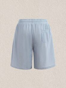 Mercer Haus Plus Size Men's Summer Drawstring Waist Striped Pocket Casual Shorts - Baby Blue - View 6