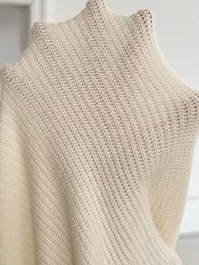 SHEIN Maternity Solid Color Casual Daily Knit Dress Winter - Apricot - View 10