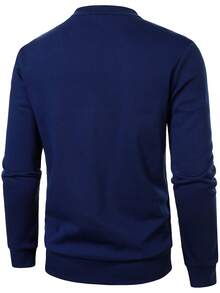 Manfinity Homme Men's Striped Crew Neck Long Sleeve Casual Pullover Sweatshirt - Multicolor - View 2