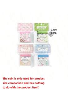100sheets Sticky Note Stickers Bean Book Polka Dot Checkered Pattern Basic Pattern, Handmade Tent DIY Decoration Collage Stickers Book - Square - View 8
