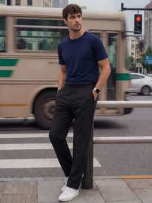 TekDrob WaterProof & UV Protection Tapered Pants With Drawstring Waistband - Black - View 5