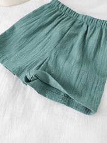 2件套男女宝宝/男宝宝休闲可爱度假风短袖polo衫和短裤套装，男宝宝服装套装，男宝宝夏季服装 - 薄荷綠 - 查看 6
