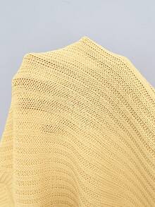 SHEIN Franclia Top de punto elegante con cuello de solapa amarillo claro, multifuncional y de moda minimalista para mujer, suéter de punto sin mangas, top de verano amarillo, chaqueta de punto amarilla, camiseta de tirantes para mujer, top de tela de punto amarilla, top para mujer, top de punto para mujer, último top de punto para mujer, top de tirantes novedoso para mujer - Amarillo - Ver 7