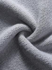 Manfinity Roughcore Suéter casual de uso diario para hombre con cuello redondo, gráfico de letras y bloques de color - Gris Oscuro - Ver 5