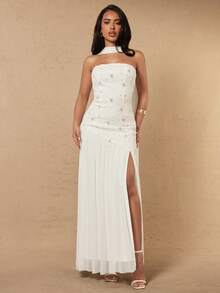 Silquee Women's Sequin Fitted Dress - White - View 3