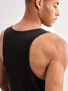 Driftmere Men's Muscle Shaping Fitness Sleeveless Tank Top, Bodybuilding Sports Vest Black Summer - Black - View 7