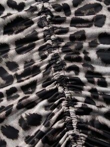 Nuvra 女士豹纹迷你抽绳连衣裙，内置塑身衣（二合一） - 彩色 - 查看 11