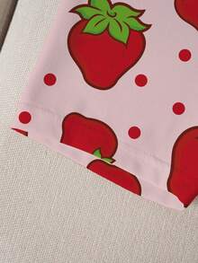 Strawberry Shortcake X SHEIN Tween Girl Heart Print Short Sleeve T-Shirt And Shorts Set - White - View 4