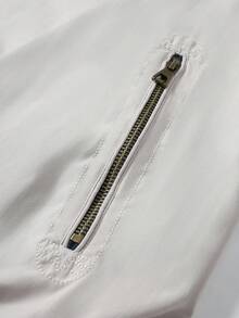 Manfinity Homme 男士大尺碼拉鍊口袋長袖休閒夾克 - 卡其色 - 查看 4