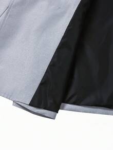 Manfinity Mode 男士四季通用淺灰色單排扣內裡圓下擺休閒商務西裝外套，適合日常通勤 - 淺灰色 - 查看 4