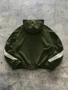 AXEPEAK Sudadera con capucha de manga larga estilo casual deportivo de carreras con bloques de color y patchwork dividido - Multicolor - Ver 2