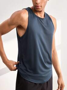 Driftmere Boyfriend Style Men Solid Sports Tank Top Workout Tops Pack Gym Top Breathable, Lightweight Summer - Dark Grey - View 5