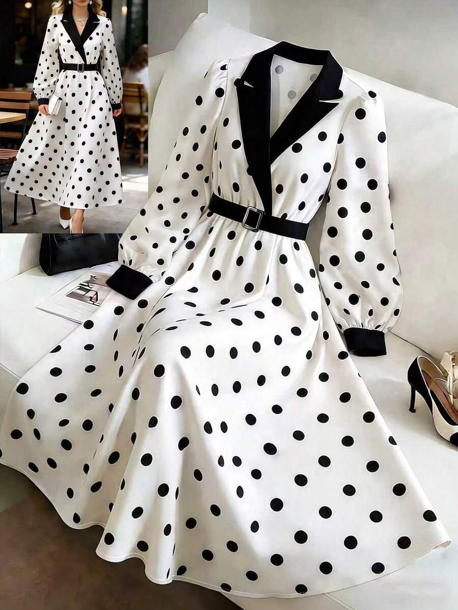 GlowEve Women's Polka Dot Colorblock Casual Daily Summer Dress - Multicolor - View 1