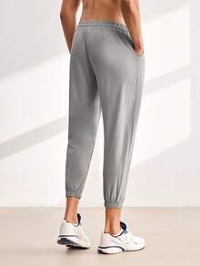 Driftmere Men's Sports Pants With Elastic Cuffs, Lightweight Breathable Fabric, Good Drape, Stretchy, Slim Fit Fall - Light Grey - View 2