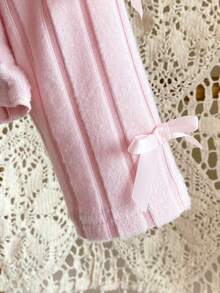 SHEIN Elladie kids 女嬰春夏紋理布料舒適百搭休閒夾克 - 粉色 - 查看 6